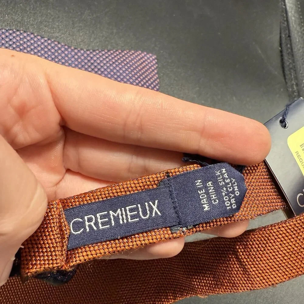 New Cremieux Bow Tie Men's Blue Pink 100% Silk Adjustable Dry Clean